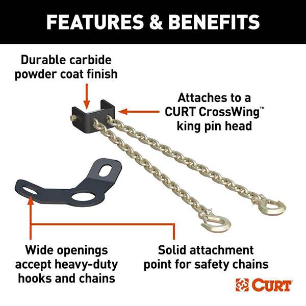 CURT CROSSWING 5TH WHEEL SAFETY CHAIN ASSEMBLY WITH GOOSENECK